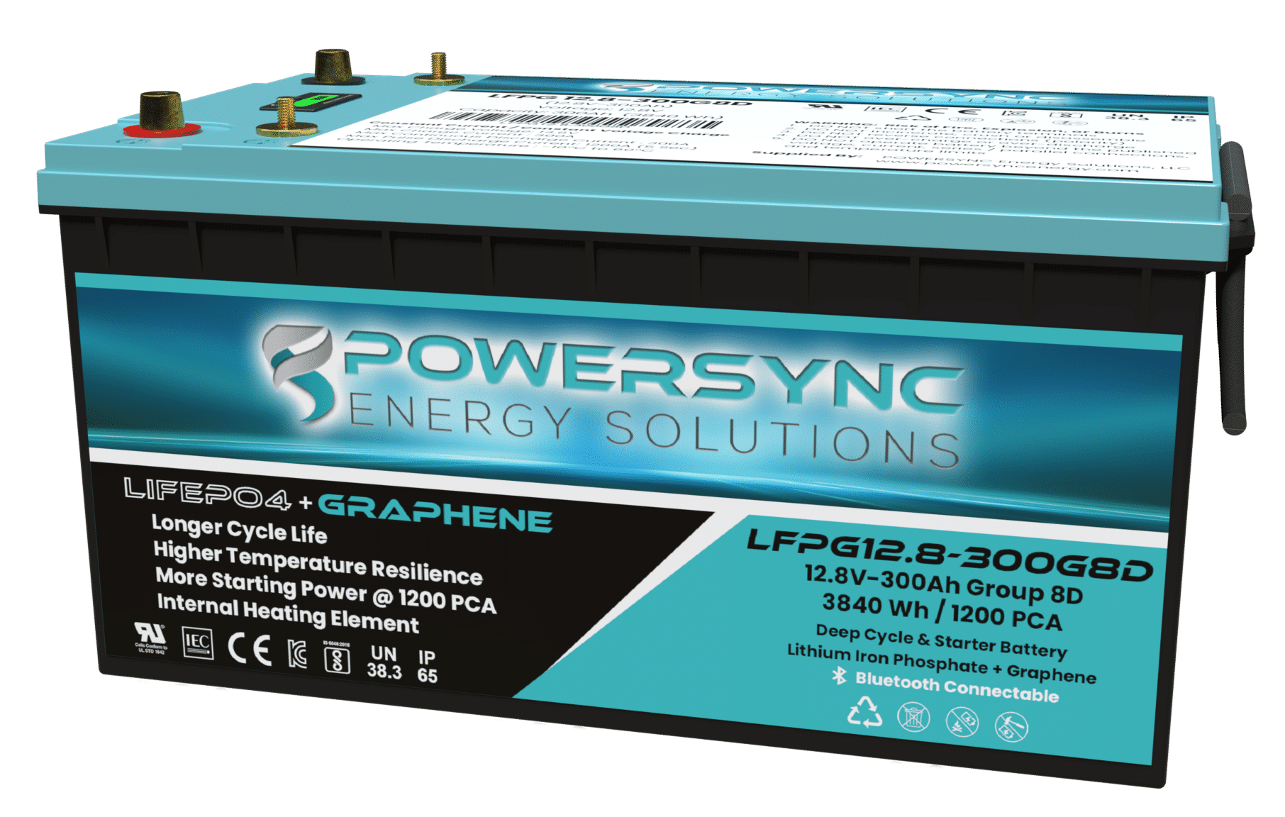 LFPG12.8-300G8D Batería de Litio de Doble Uso LiFePO4+Grafeno