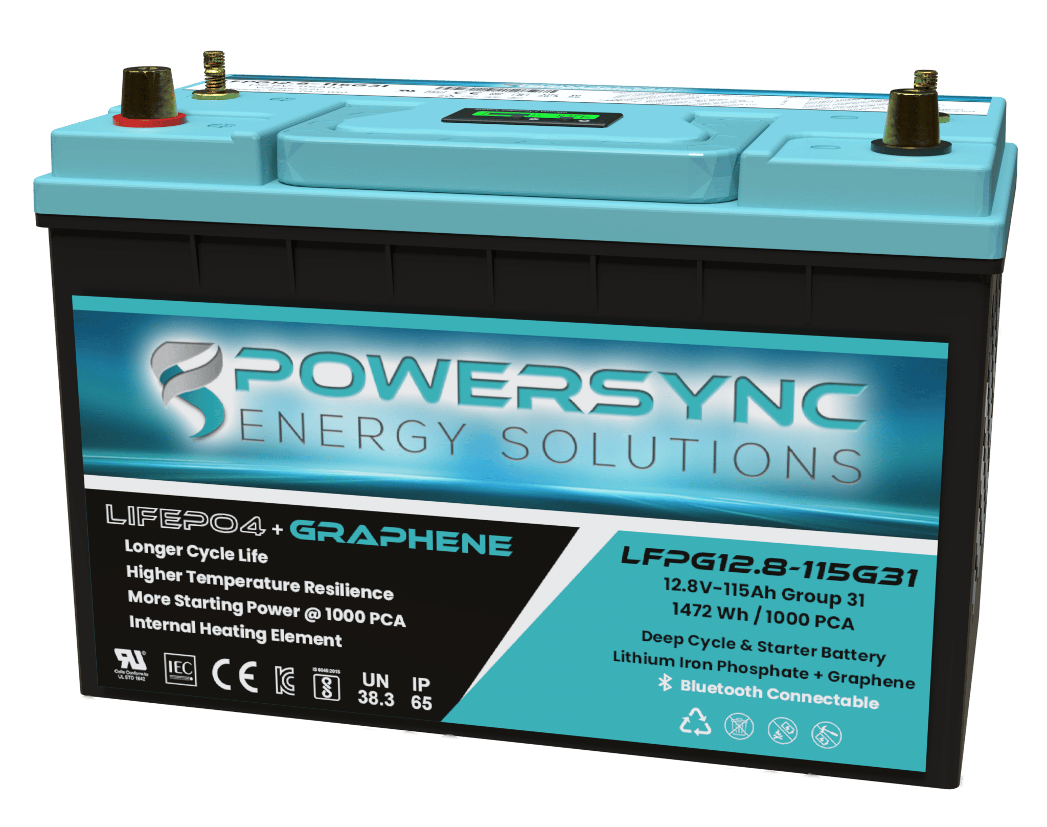 LFPG12.8-115G31 LiFePO4+Graphene Dual Purpose Lithium Battery - POWERSYNC  Energy Solutions